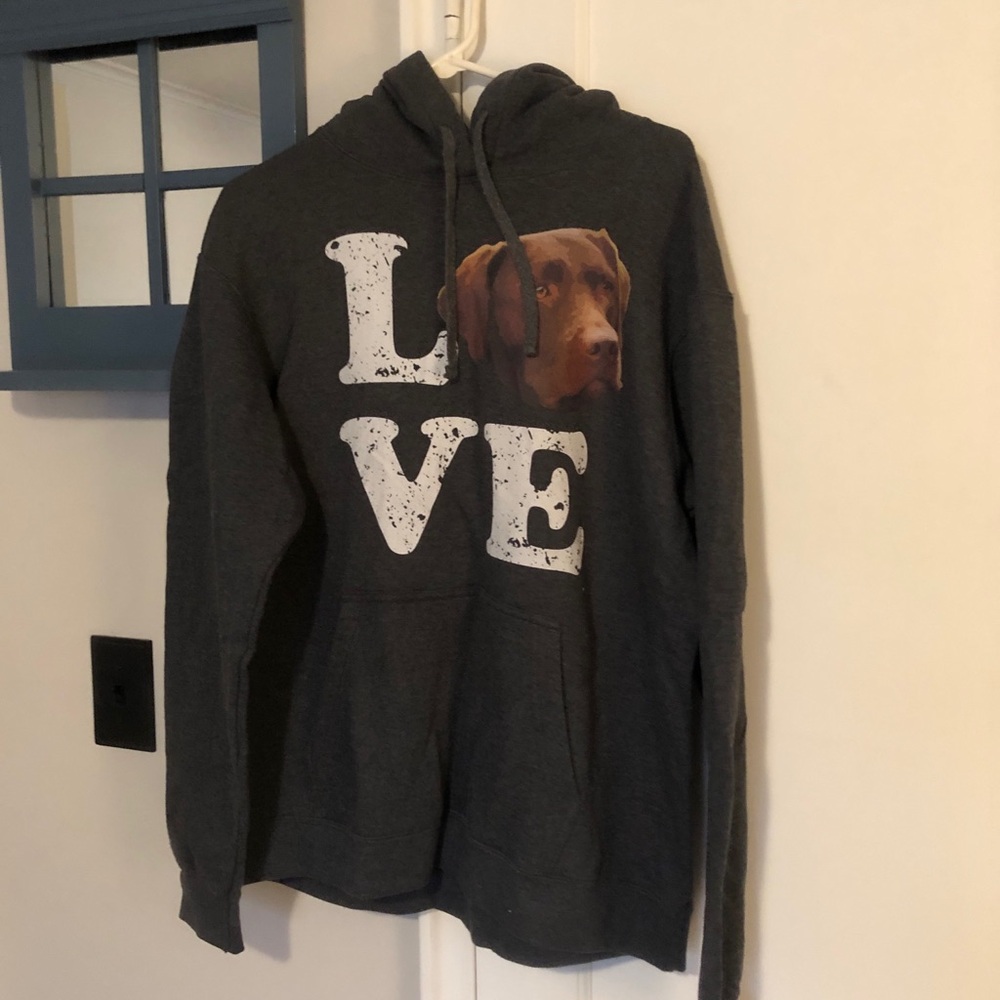 Gray chocolate Labrador Dog Love Graphic Hoodie